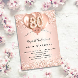 Rose Goldblütler aus dem 80. Jahrhundert Einladung