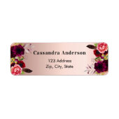 Rose goldbordeauxfarbene Rostflorchen: Adressenauf (Vorne)