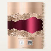 Rose goldbordeauxfarbenes Edelmetall Marmorname 20 Planer (Rückseite)