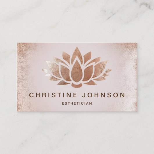 Rose Goldbraune Lotus-Blume Visitenkarte (Vorderseite)