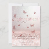 Rose Goldbutterfly tiara Quinceañera Invit Einladung (Rückseite)