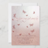 Rose Goldbutterfly tiara Quinceañera Invit Einladung (Rückseite)