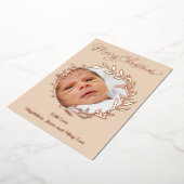 Rose Golddetails Frohe Weihnachten Folien Feiertagskarte (Gedreht)