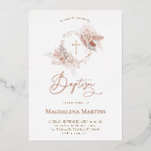 Rose Golddetails Taufe boho Blume