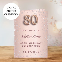 Rose Golddiamanten 80. Geburtstag Begrüßungsmenü Einladung