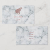 Rose Goldelefant auf Marmor Visitenkarte (Vorne/Hinten)