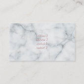 Rose Goldelefant auf Marmor Visitenkarte (Rückseite)