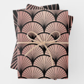 Rose Golden & Black Art Deco Geschenkpapier Set (Beispiel)