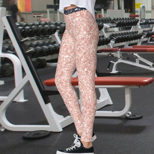 Rose Golden Black Glänzendes Glitter Nahtloses Mus Leggings