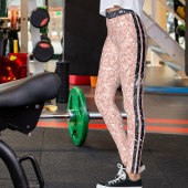 Rose Golden Black Shiny Glitter Pattern Stripes Leggings