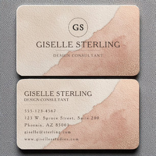 Rose Golden Blush Beige Wasserfarben Elegante Mode Visitenkarte