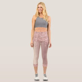 Rose Golden Blush Glitzer Capri Leggings - Elegant (Vorderseite)