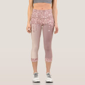 Rose Golden Blush Glitzer Capri Leggings - Elegant (Vorderseite)