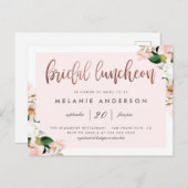 Rose Golden Bridal Luncheon Einladungspostkarte (Vorne/Hinten)