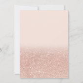 Rose Golden chic Glitzer ombre Foto Blumenstrauß 1 Einladung (Rückseite)