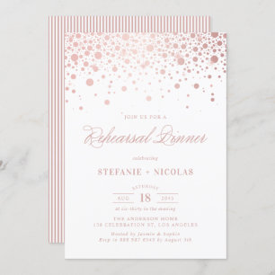 Rose Golden Foil Confetti Probe Abendessen Einladung