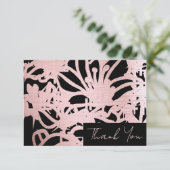 Rose Golden Foil Line Brautparty Dankeskarte (Stehend Vorderseite)