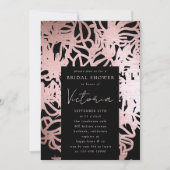 Rose Golden Foil Line Brautparty Einladung (Vorderseite)