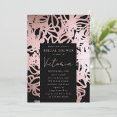 Rose Golden Foil Line Brautparty Einladung (Stehend Vorderseite)