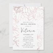 Rose Golden Foil Line Brautparty Einladung (Vorderseite)