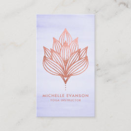 Rose Golden Foil Lotus Blume Lila Wasserfarbe Visitenkarte