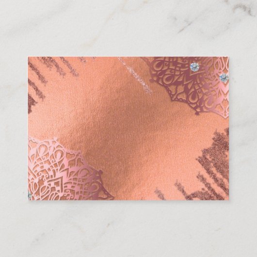 Rose Golden Foil Luxuriöses Glam Elegant Stilvolle Begleitkarte (Rückseite)