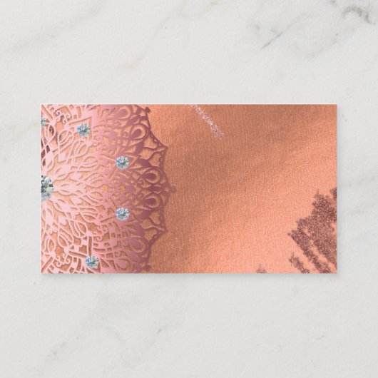 Rose Golden Foil Luxuriöses Glam Elegante Hochzeit Begleitkarte (Rückseite)