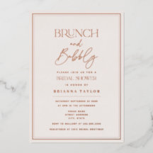 Rose Golden Foil Minimalistisch Elegantes Brautpar