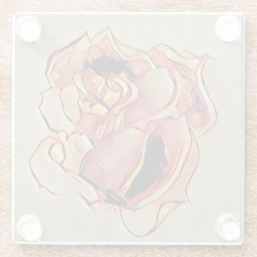 Rose Golden Glass Untersetzer (Rückseite)