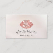 Rose Golden Lips Makeup Artist Beauty Salon Pearl Visitenkarte (Vorderseite)