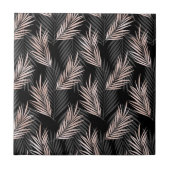 Rose Golden Palm Leaf Natural Tropical Caribbean Fliese (Vorderseite)