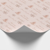 Rose Golden Peach Glitzer Sparkasse   Geschenkpapier (Ecke)