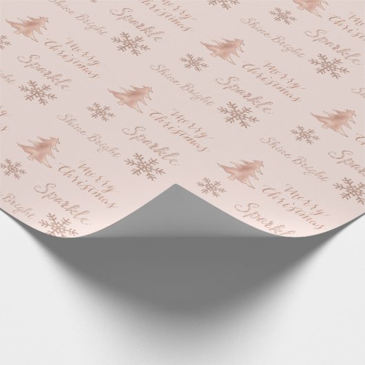 Rose Golden Peach Glitzer Sparkasse Geschenkpapier (Ecke)