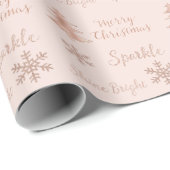 Rose Golden Peach Glitzer Sparkasse   Geschenkpapier (Rolleneckpunkt)