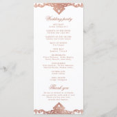 Rose Golden Romantik verzierte Hochzeit Programm (Rückseite)