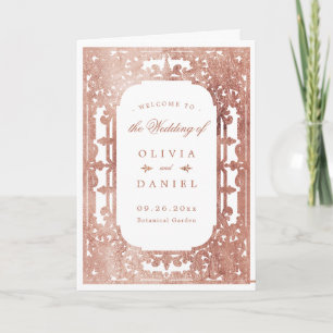 Rose Golden Romantik verzierte Hochzeit Programm
