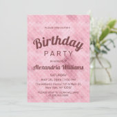 Rose Golden Rosa Glitzer Gradienten Meerjungfrau G Einladung (Stehend Vorderseite)