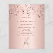 Rose golden stars jubeln Bridal Duwer Einladung (Vorderseite)