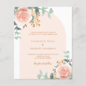 Rose Goldene Blumengrün Hochzeit (Vorderseite)