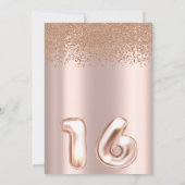 Rose goldene Eleganz, 16 . Geburtstag Einladung (Rückseite)