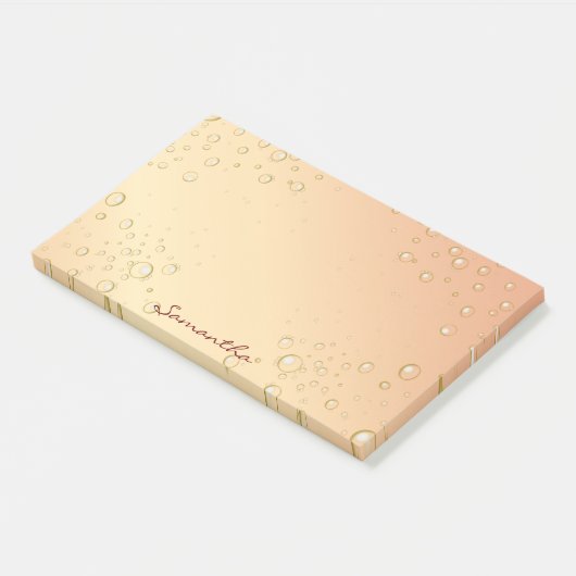 Rose goldene Farbblasen Spaß Mädchen Namen Post-it Klebezettel (angewinkelt)