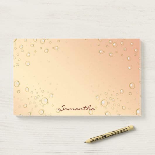 Rose goldene Farbblasen Spaß Mädchen Namen Post-it Klebezettel (Auf Schreibtisch)