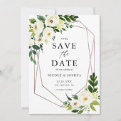 Rose Goldene Foil Geometrie Save The Date (Vorderseite)