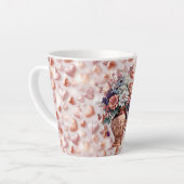 Rose Goldene Herzen und Blume Kleine Latte Tasse (Linke Ecke)