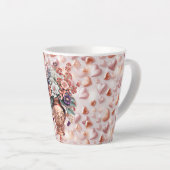 Rose Goldene Herzen und Blume Kleine Latte Tasse (Rechte Ecke)