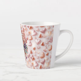 Rose Goldene Herzen und Blume Kleine Latte Tasse