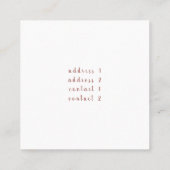 Rose goldene Lippen auf rosa Marmor und Imitat Gli Quadratische Visitenkarte (Rückseite)