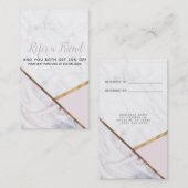 Rose Goldene Marmorplatte Swirl & Blush Pink Weite Empfehlungskarte (Vorne/Hinten)