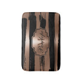 Rose Goldene Pinselstriche Badematte (Vorderseite Vertikal)