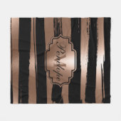 Rose Goldene Pinselstriche Fleecedecke (Vorderseite (Horizontal))